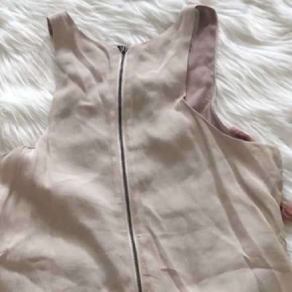 neutral pink embellished beaded mini dress with fringe (2) - Picture 5 of 6